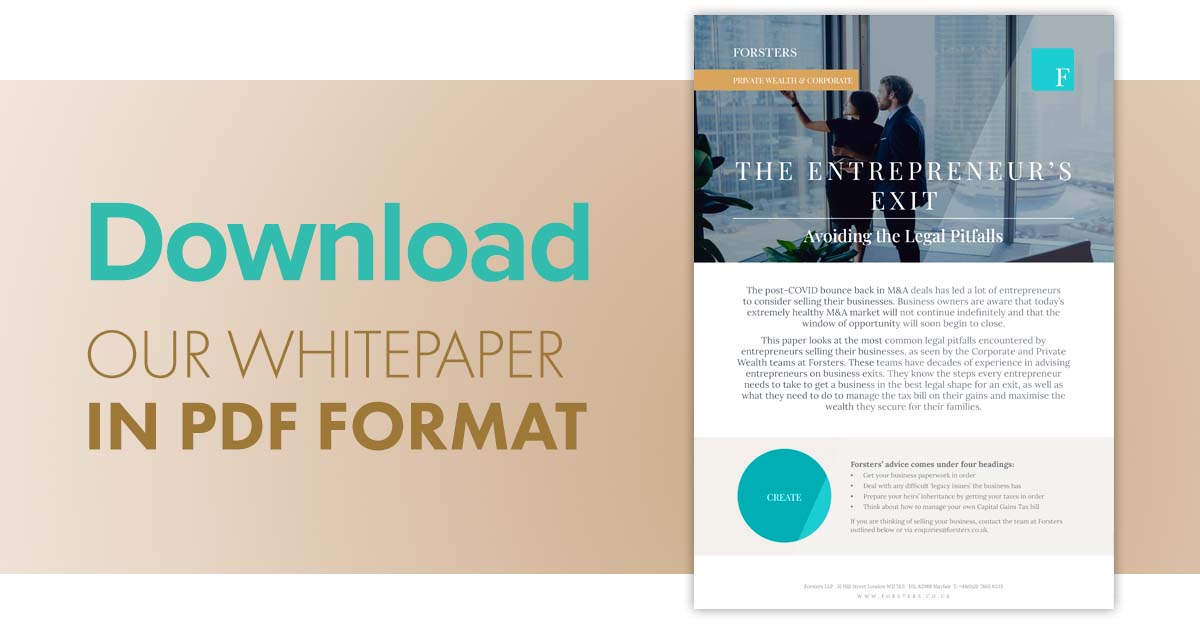 The Entrepreneur's Exit - click here to download the whitepaper in PDF format
