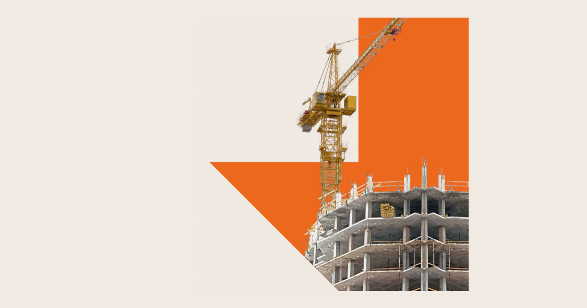 Building site with crane