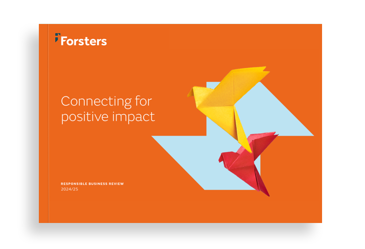 Forsters responsible business review 2024/25 front cover