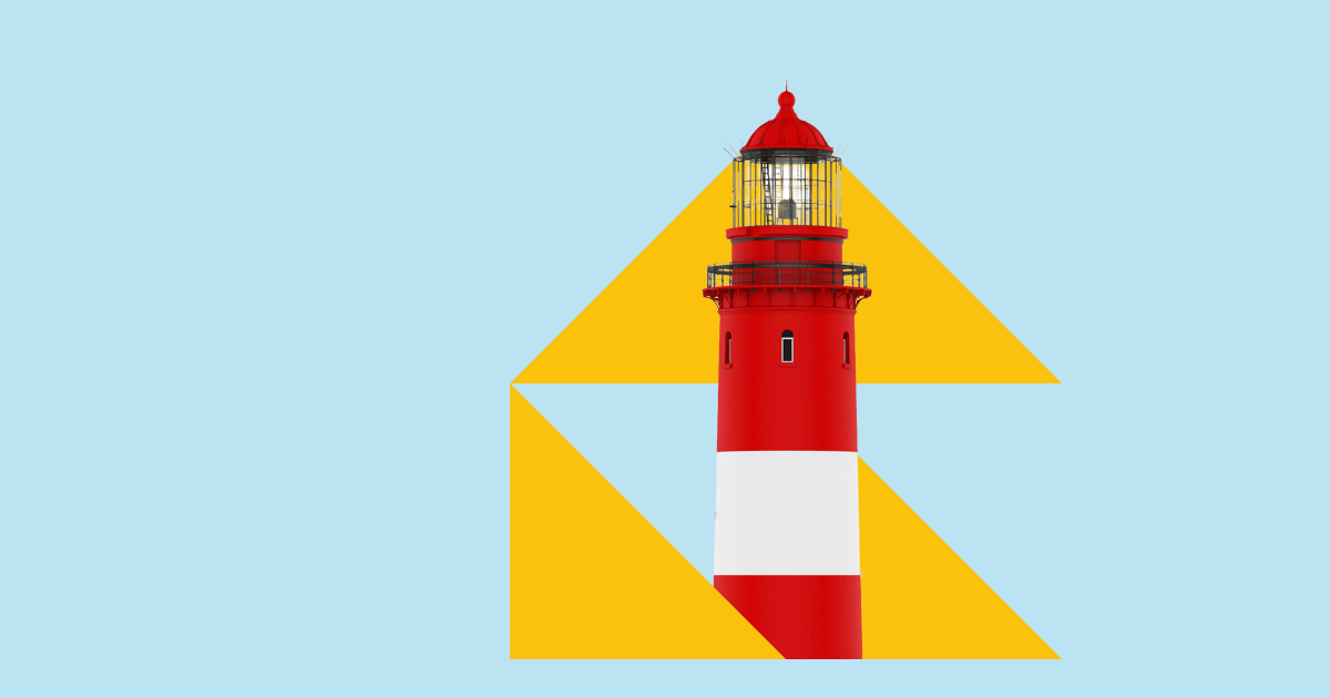 Red and white lighthouse