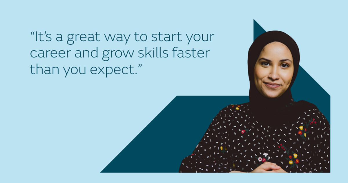 Woman quoting on National Apprenticeship week