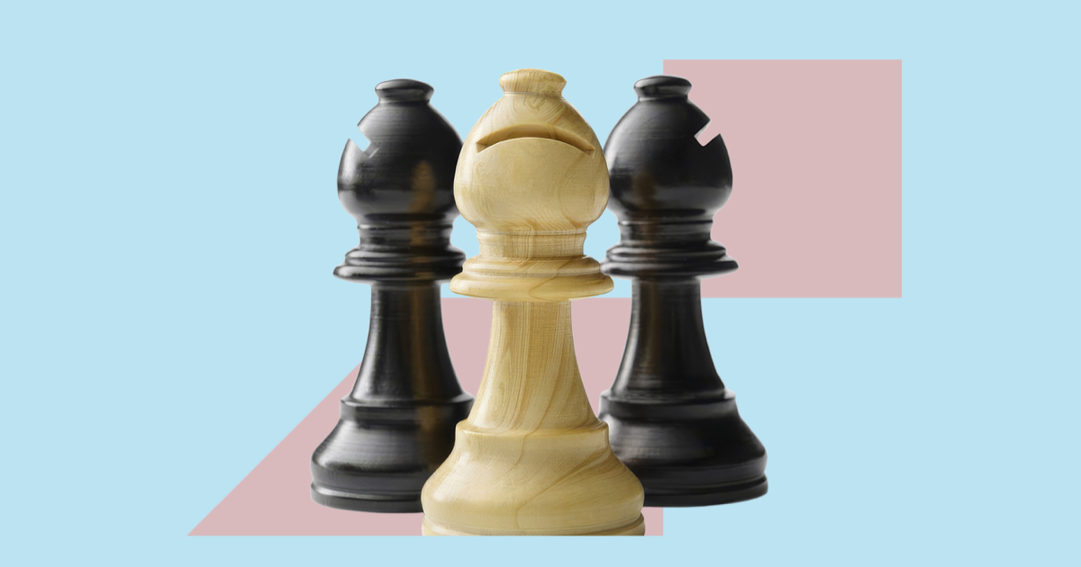 Three Bishop chess pieces