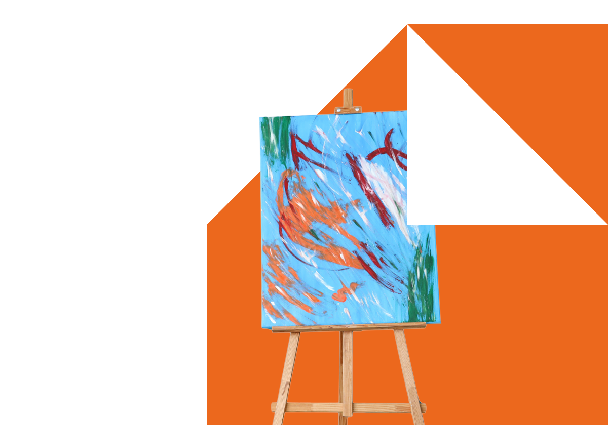 Painting on an easel