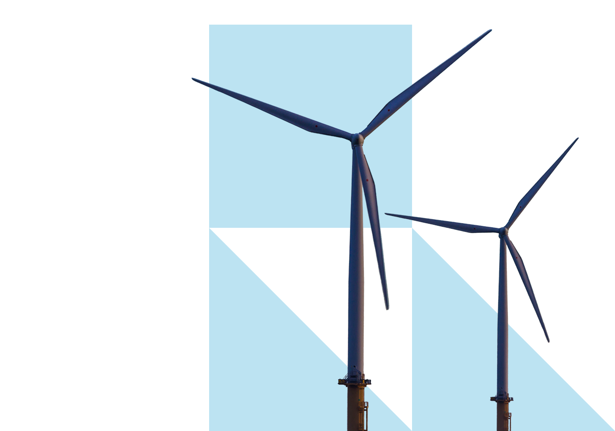 Two wind turbines